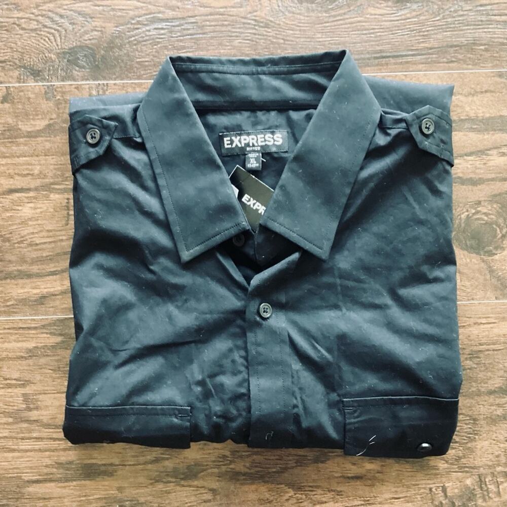 Express Fitted Button Down NWT - image 1